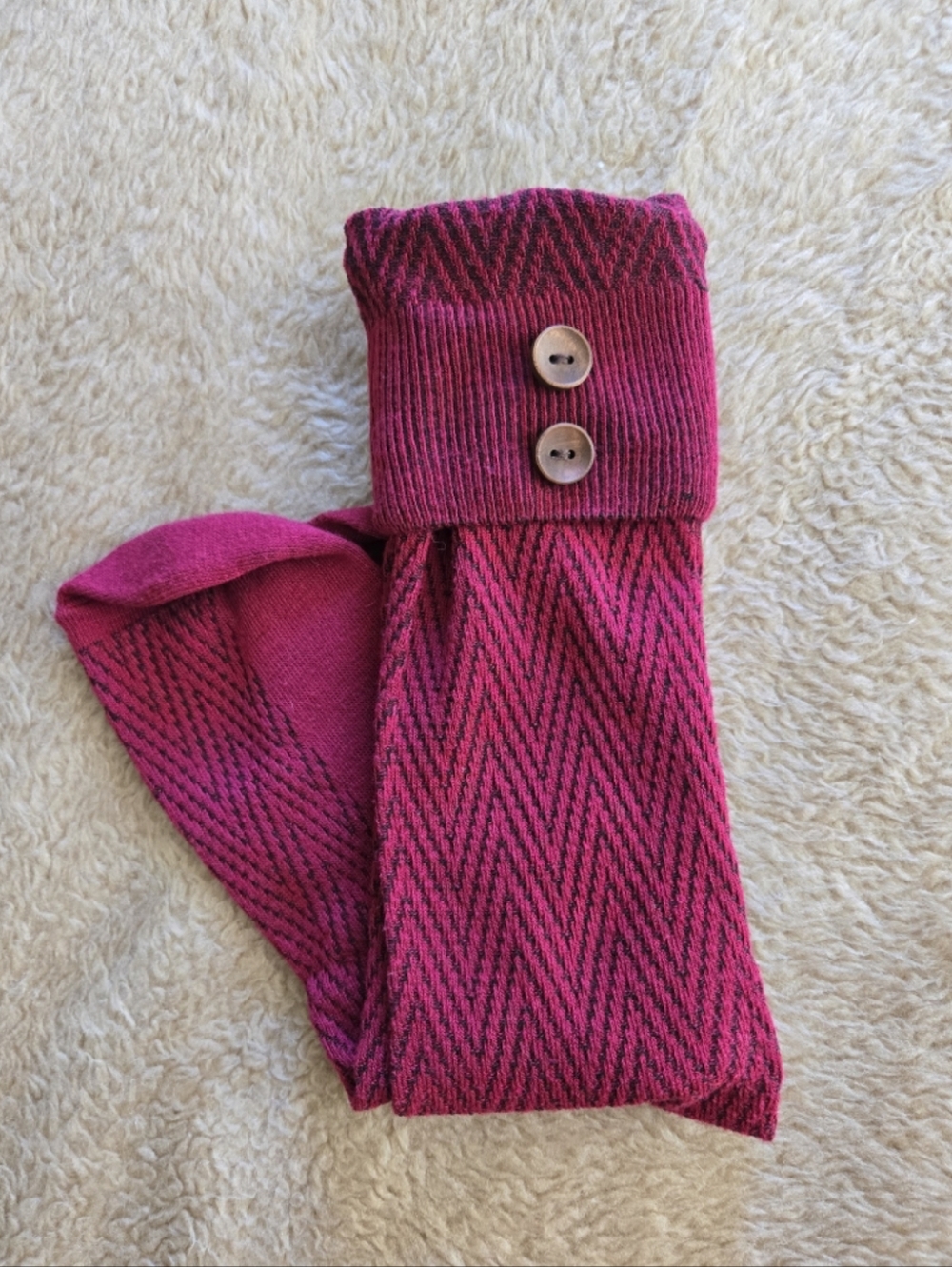 Women's Boot Socks With Faux Buttons